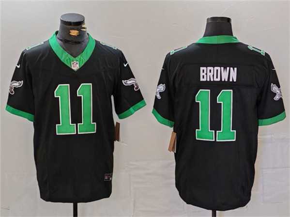 Mens Philadelphia Eagles #11 A. J. Brown Black F.U.S.E. Vapor Untouchable Stitched Jersey